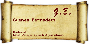 Gyenes Bernadett névjegykártya